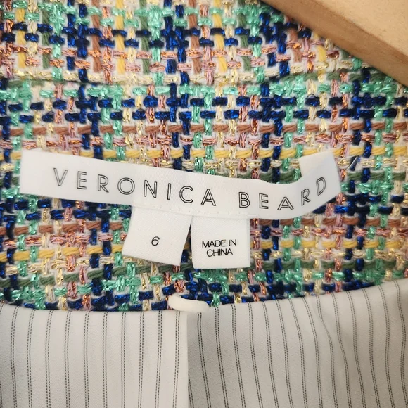 Veronica Beard Metallic Rainbow Tweed Jenny Dickey Jacket